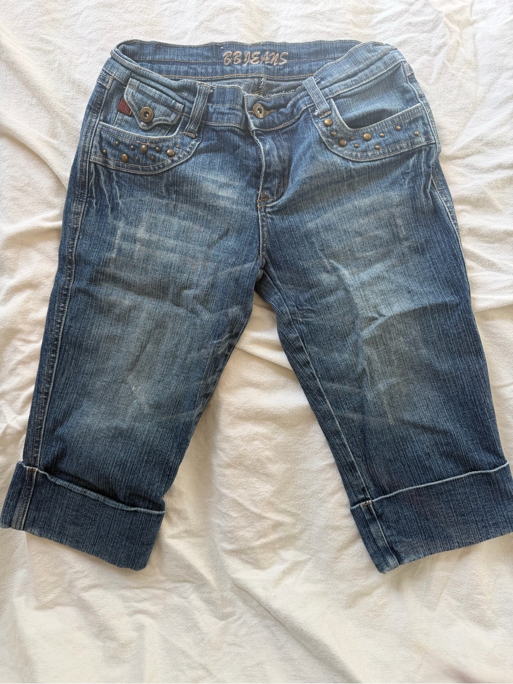 BB Jeans Women's Cropped Denim Capris - Blue